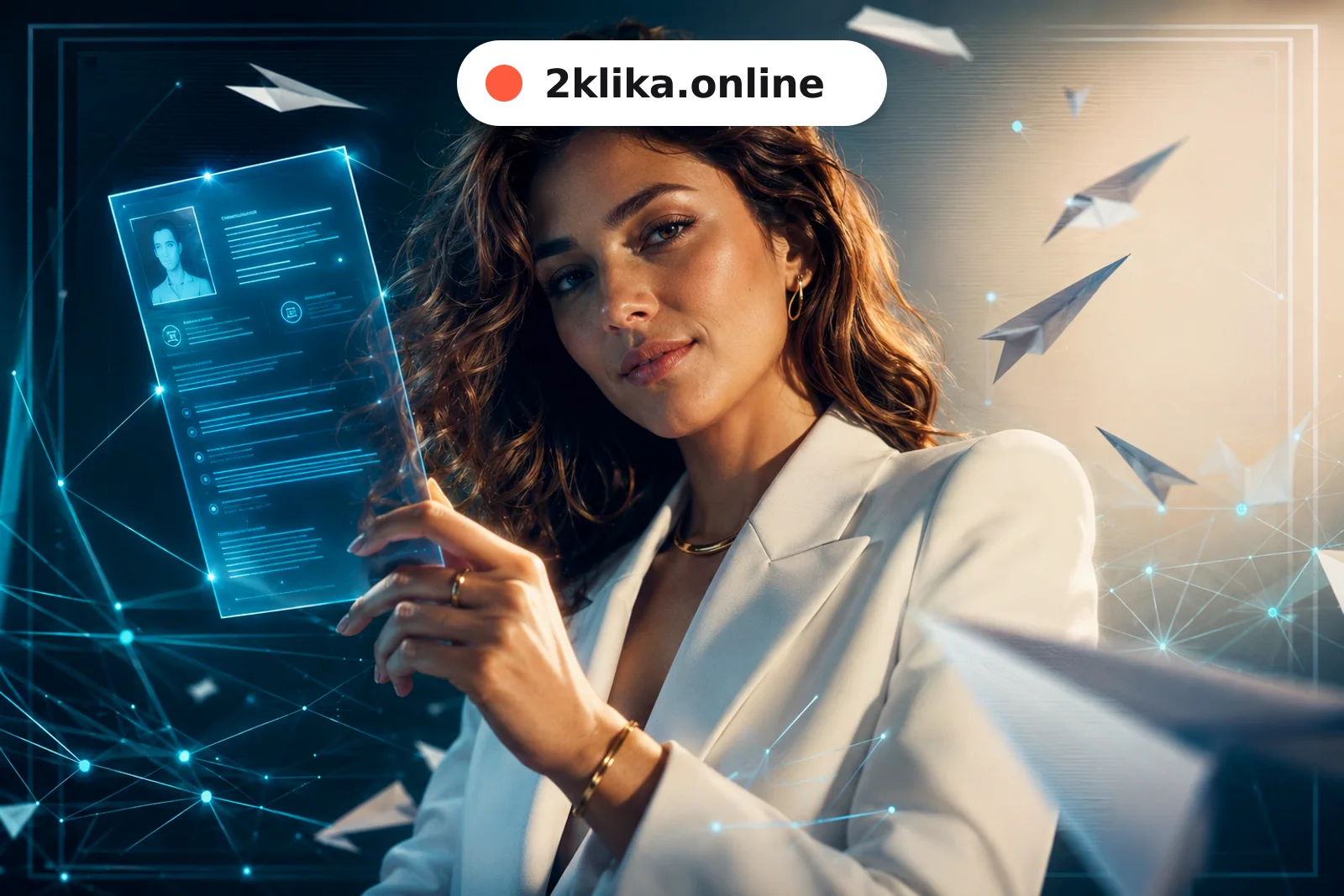Пример реалистичного AI-портрета для резюме, созданного с помощью нейрофотосессии в сервисе Два Клика