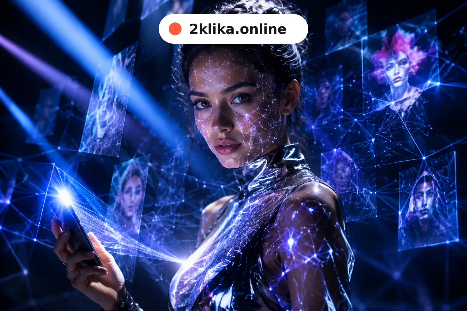 Пример нейрообраза по фото: AI-портрет мужчины в деловом костюме, созданный по селфи в сервисе Два Клика