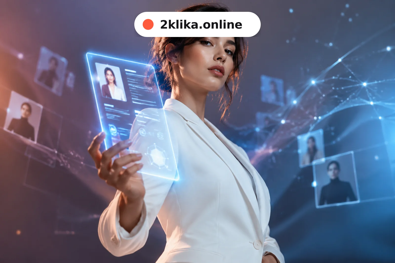 Пример AI-портрета для резюме, созданного нейросетью Два Клика